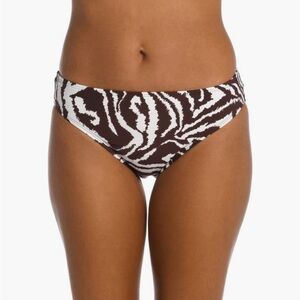La Blanca Women's Fierce Lines Hipster Swim Bottoms Java Brown‎ NWT 14 Zebra